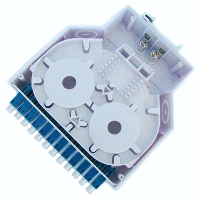 Abs zet het Plastic DIN Spoor Optische Vezel Einddoos 12 Adapters opLc/Upc Simplex