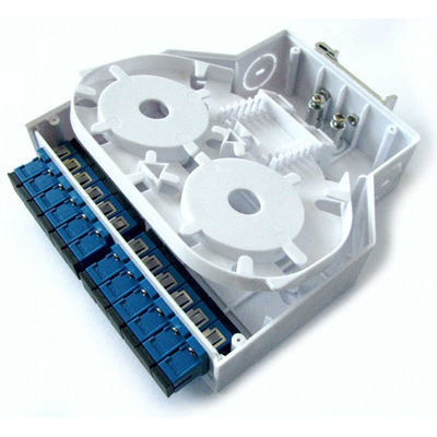 Abs zet het Plastic DIN Spoor Optische Vezel Einddoos 12 Adapters opLc/Upc Simplex