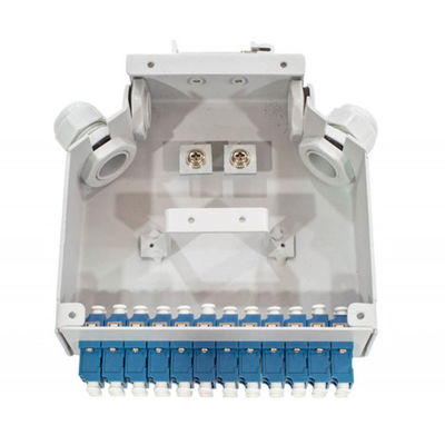 24 Optische DIN het Spoor Einddoos van de kernvezel met 12 PCs Lc/Apc Duplexaadapter