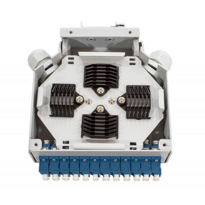 24 Optische DIN het Spoor Einddoos van de kernvezel met 12 PCs Lc/Apc Duplexaadapter