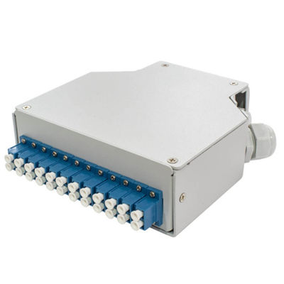 24 Optische DIN het Spoor Einddoos van de kernvezel met 12 PCs Lc/Apc Duplexaadapter