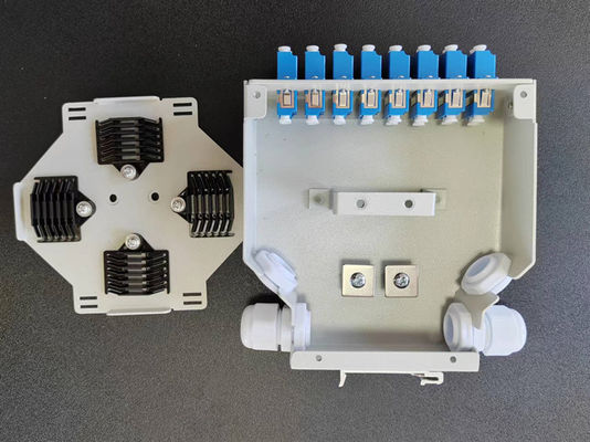 24 Optische DIN het Spoor Einddoos van de kernvezel met 12 PCs Lc/Apc Duplexaadapter