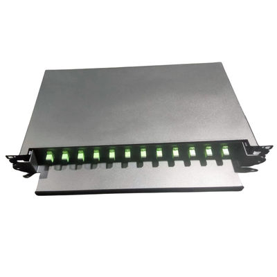 19 inch glijdend vezelpatch paneel 12 Port FC APC Simplex Adapter Networking Solution